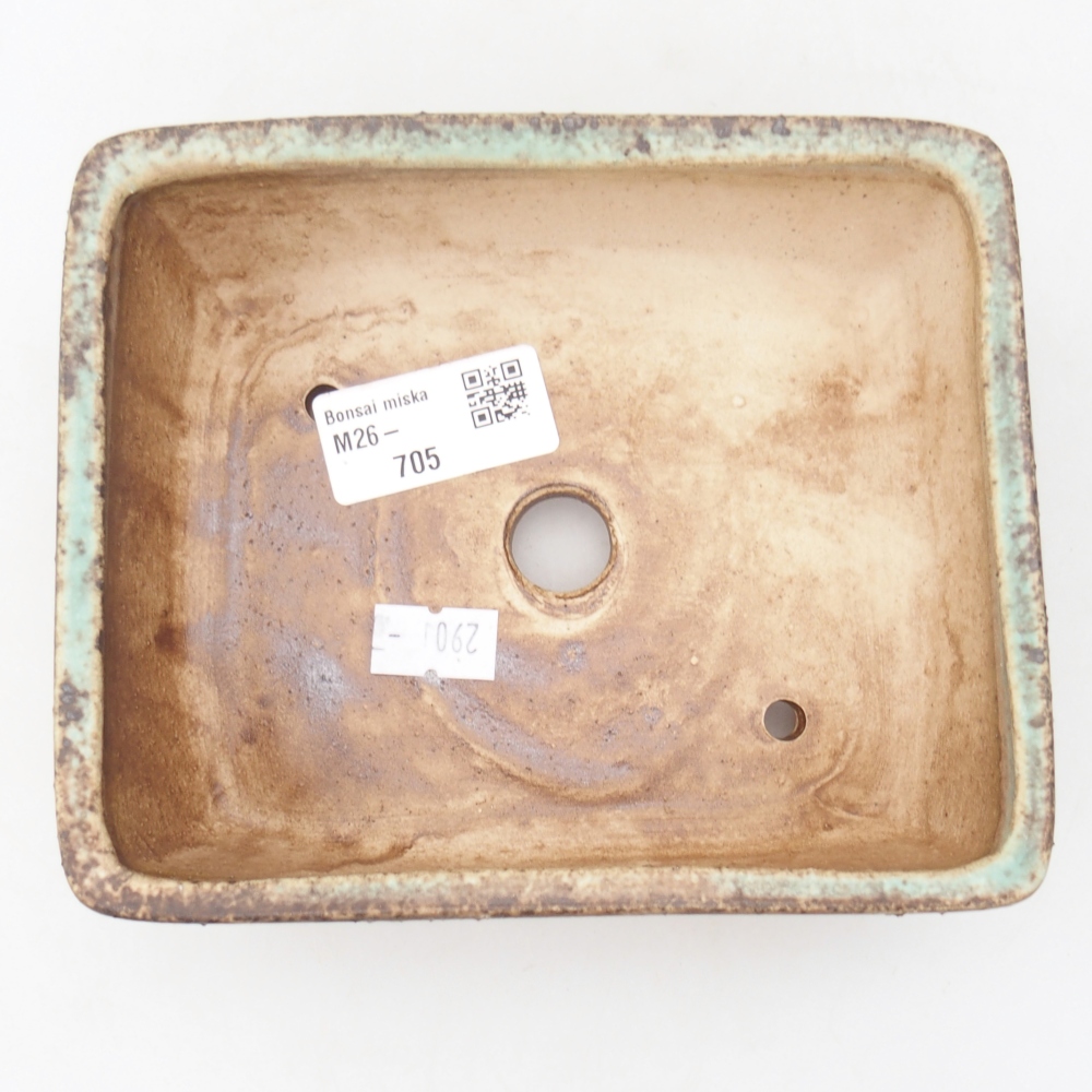 Keramická bonsai miska 15 x 12 x 5 cm, barva zelená