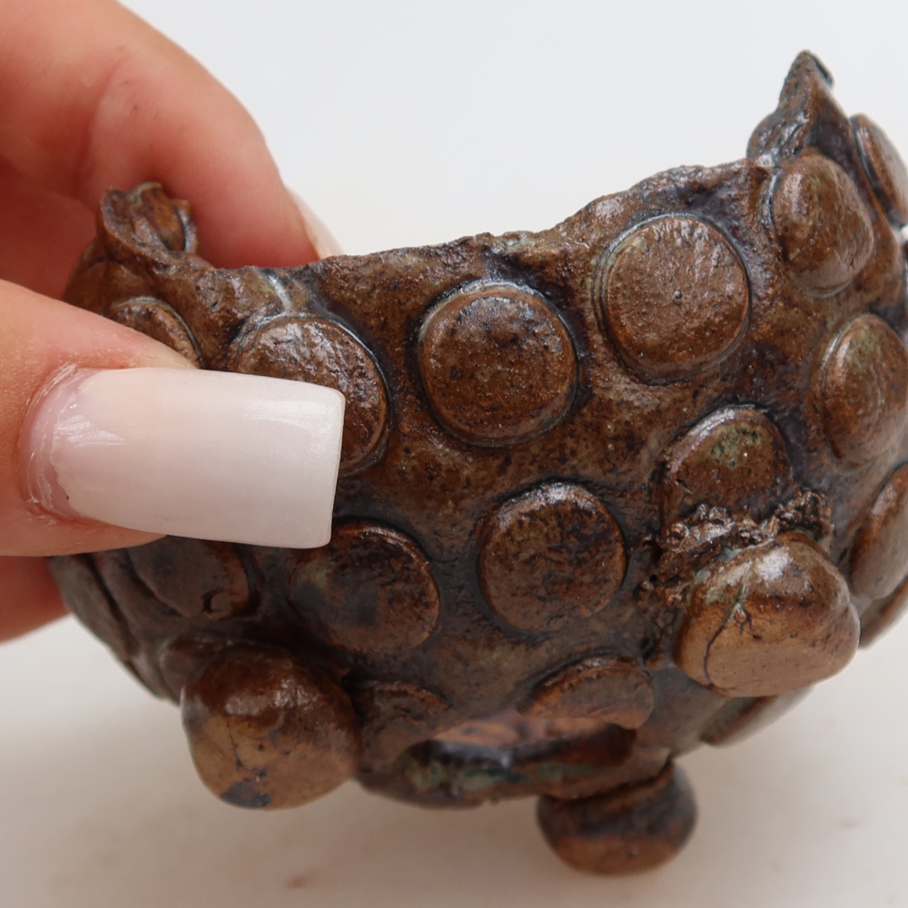 Keramická Skořápka  8,5 x 8,5 x 6 cm , barva hnědozelená