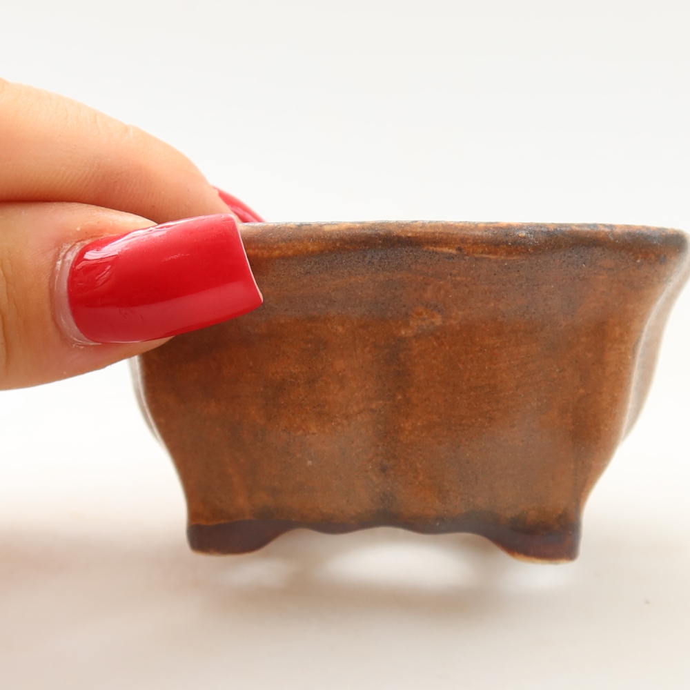 Keramická bonsai miska 7 x 7 x 3,5 cm, barva růžová