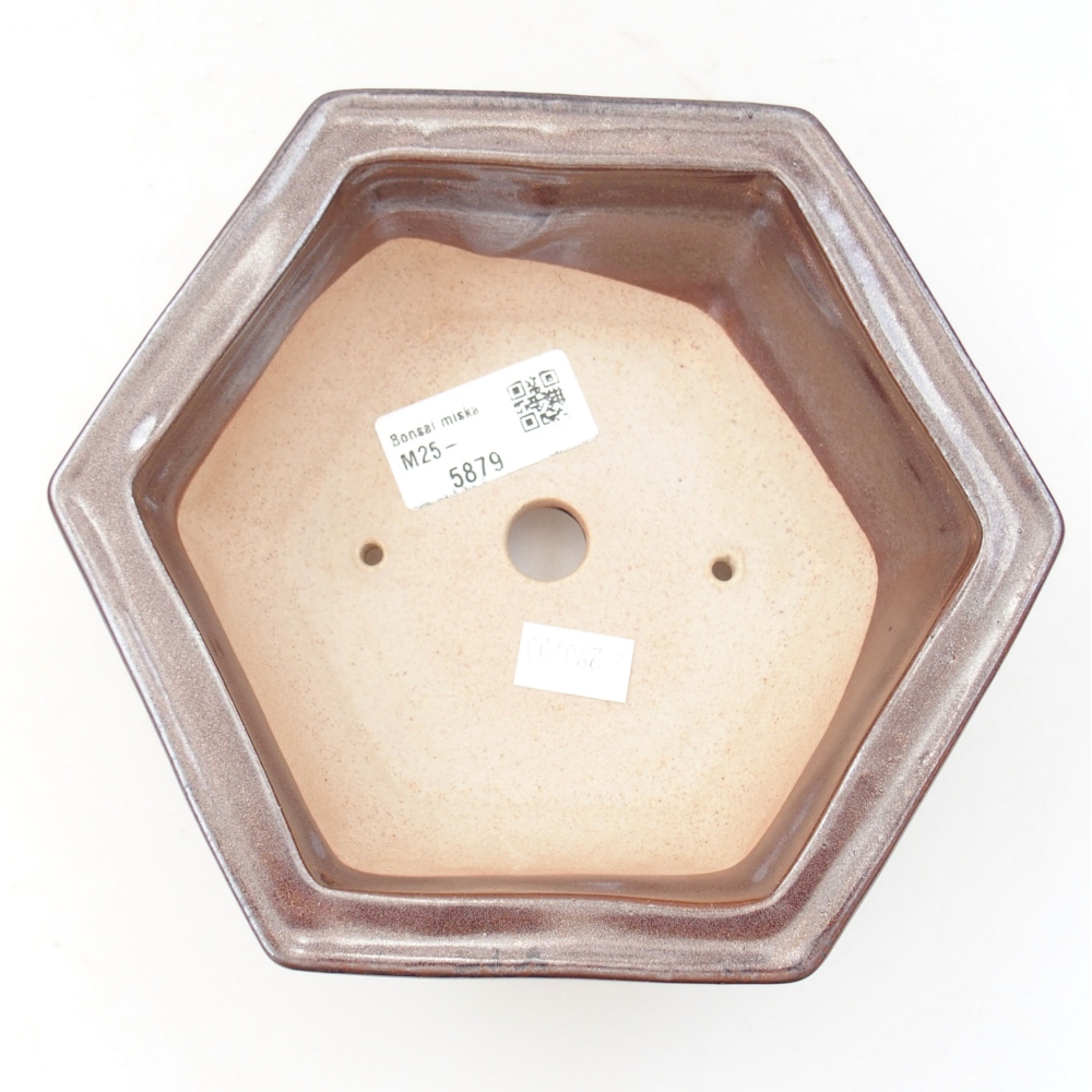 Keramická bonsai miska 17 x 15 x 6 cm, barva hnědá