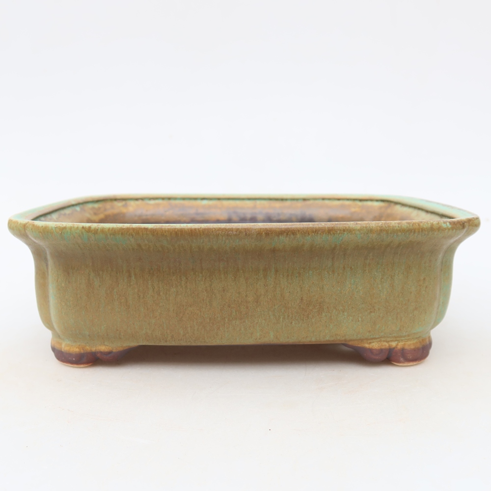 Keramická bonsai miska 20 x 17,5 x 6 cm, barva zelená