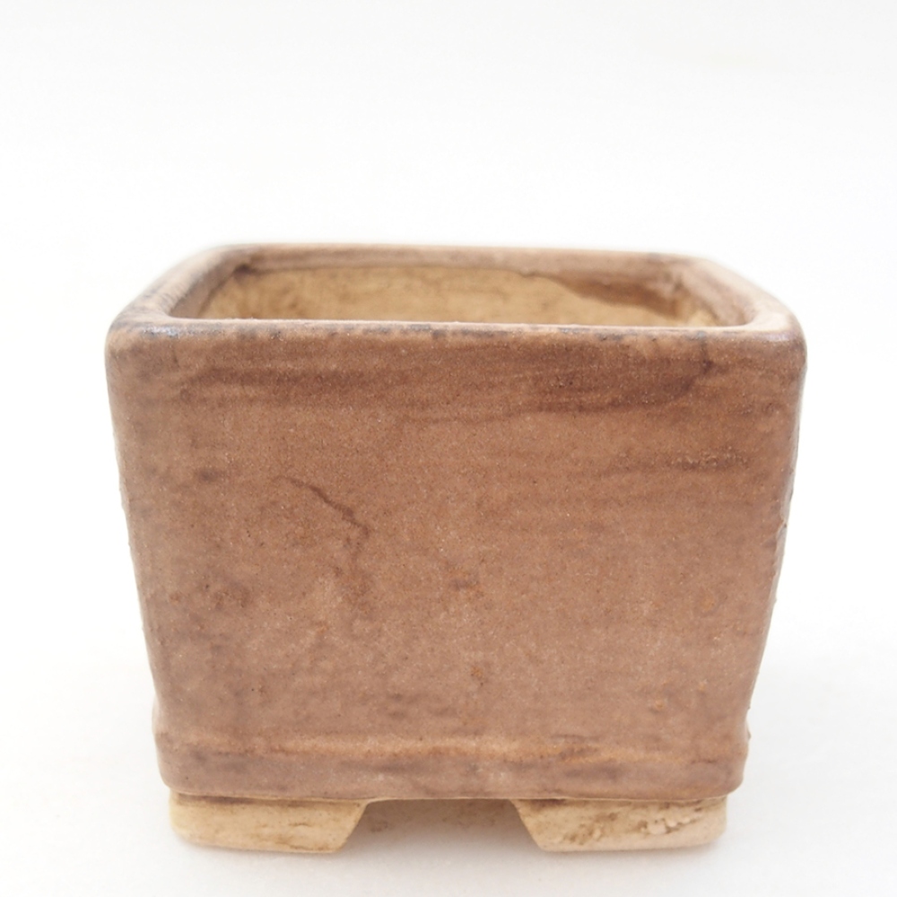 Keramická bonsai miska 6 x 6 x 4,5 cm, barva růžová