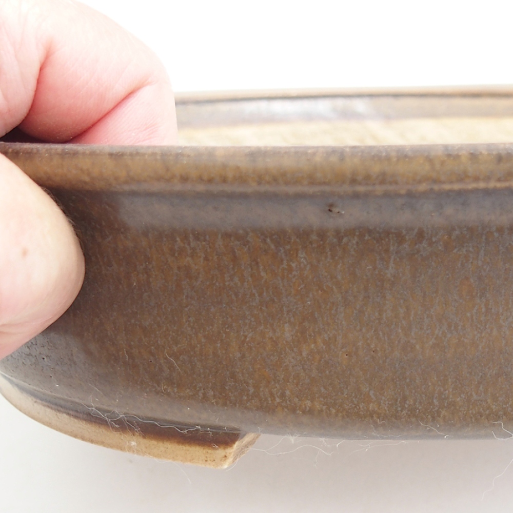 Keramická bonsai miska 25,5 x 23 x 5,5 cm, barva hnědá