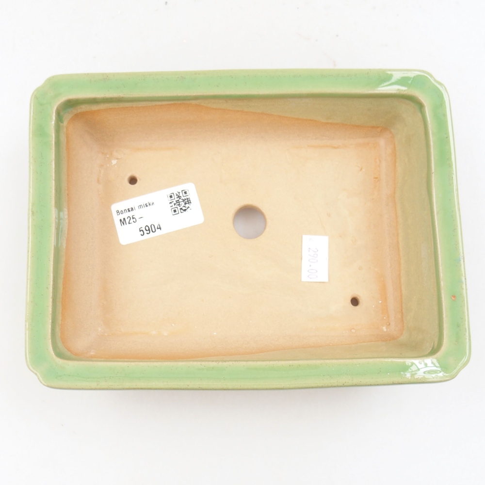 Keramická bonsai miska 18 x 13,5 x 4,5 cm, barva zelená