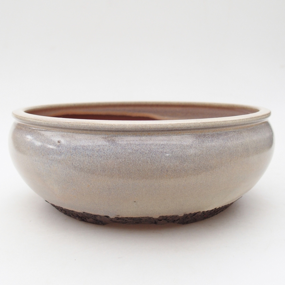 Keramická bonsai miska 20 x 20 x 7,5 cm, barva béžová