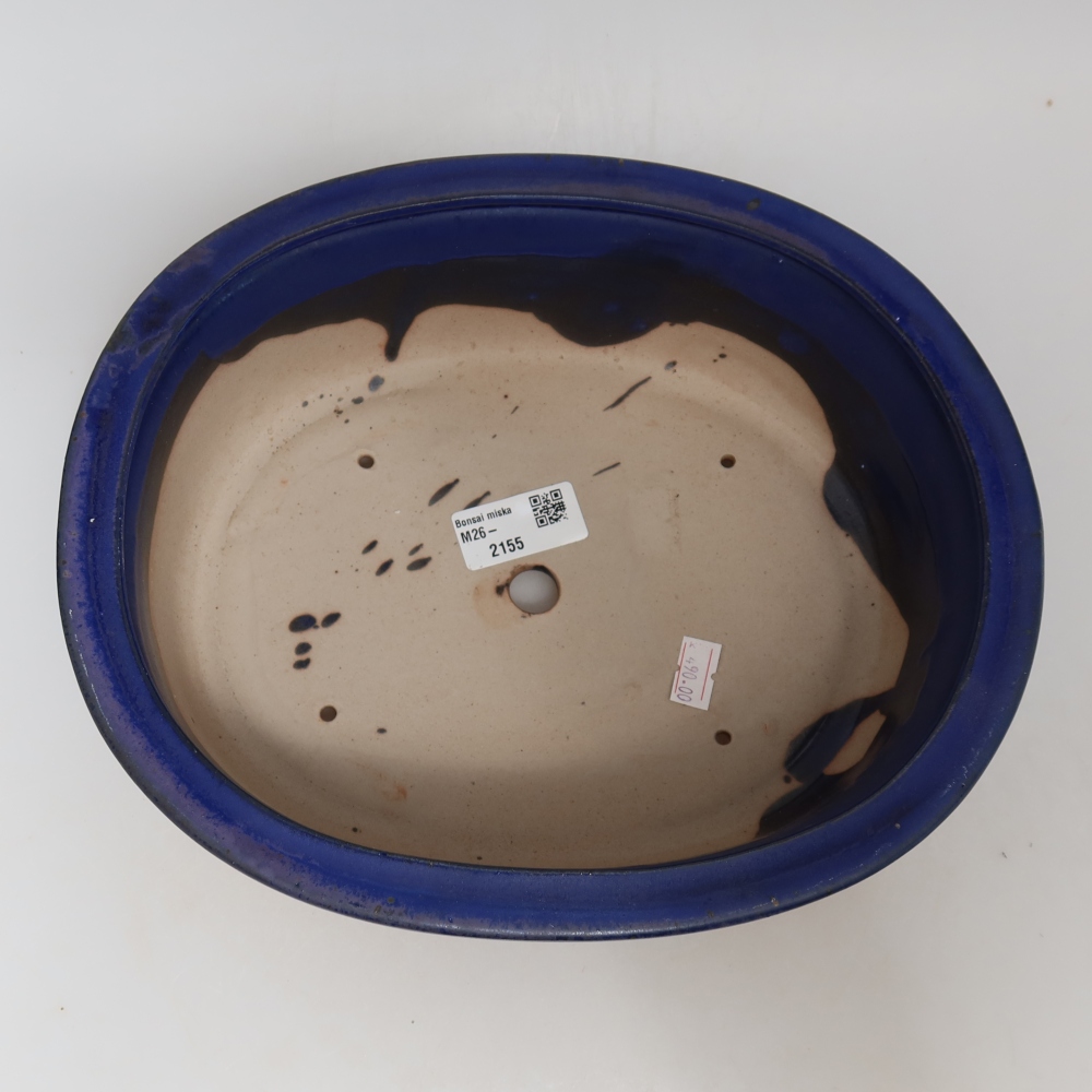 Keramická bonsai miska 26 x 22 x 8 cm, barva modrá