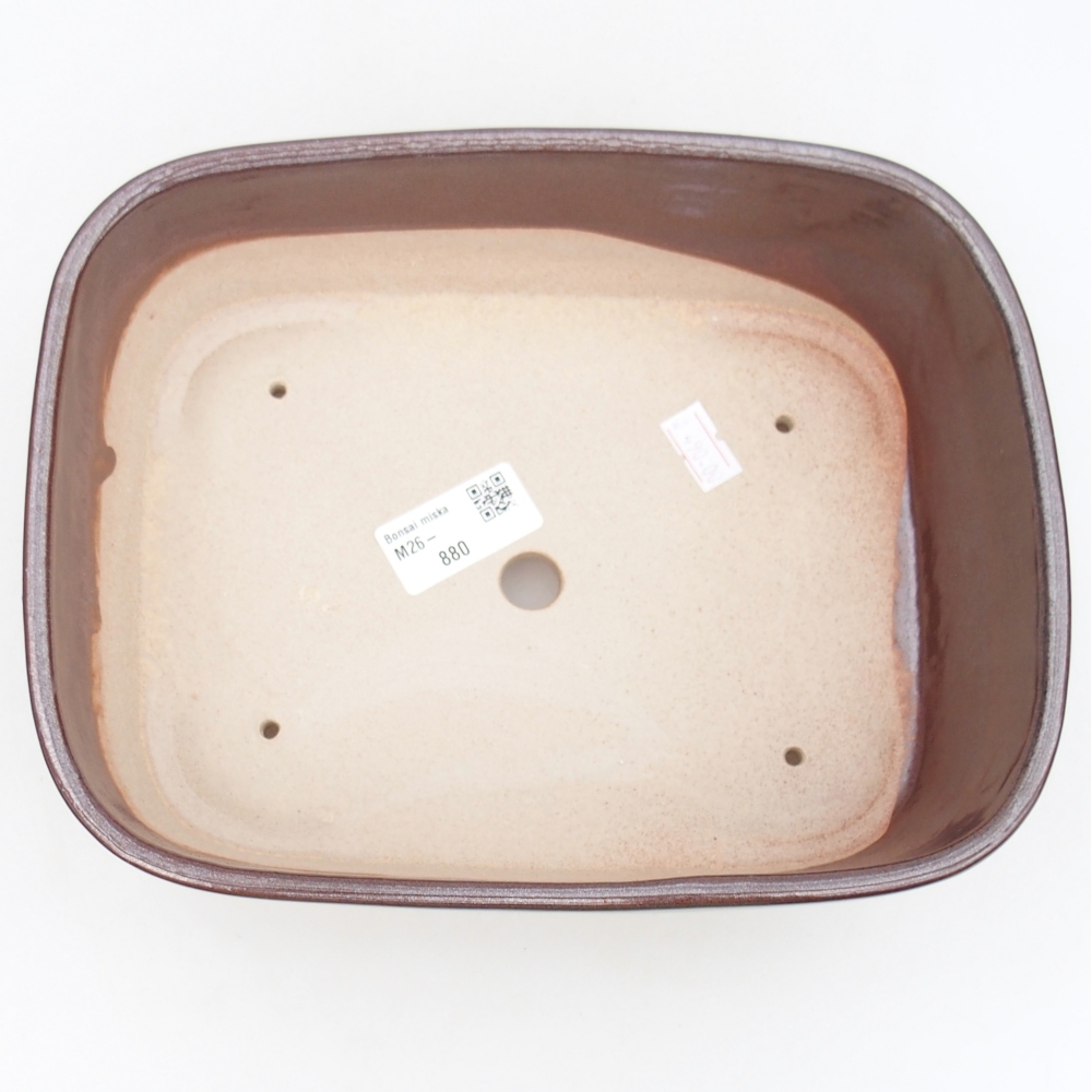 Keramická bonsai miska 23,5 x 18 x 7,5 cm, barva hnědá