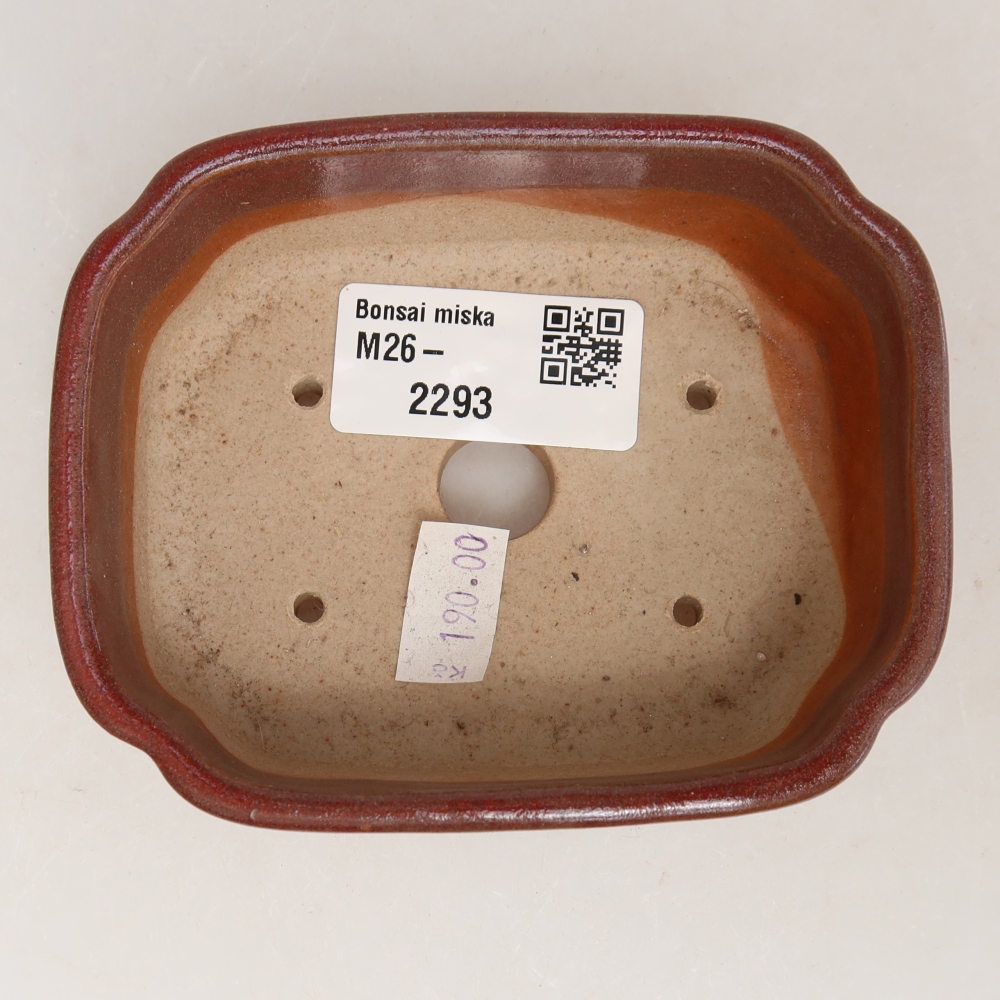 Keramická bonsai miska 10,5 x 8 x 4 cm, barva vínová