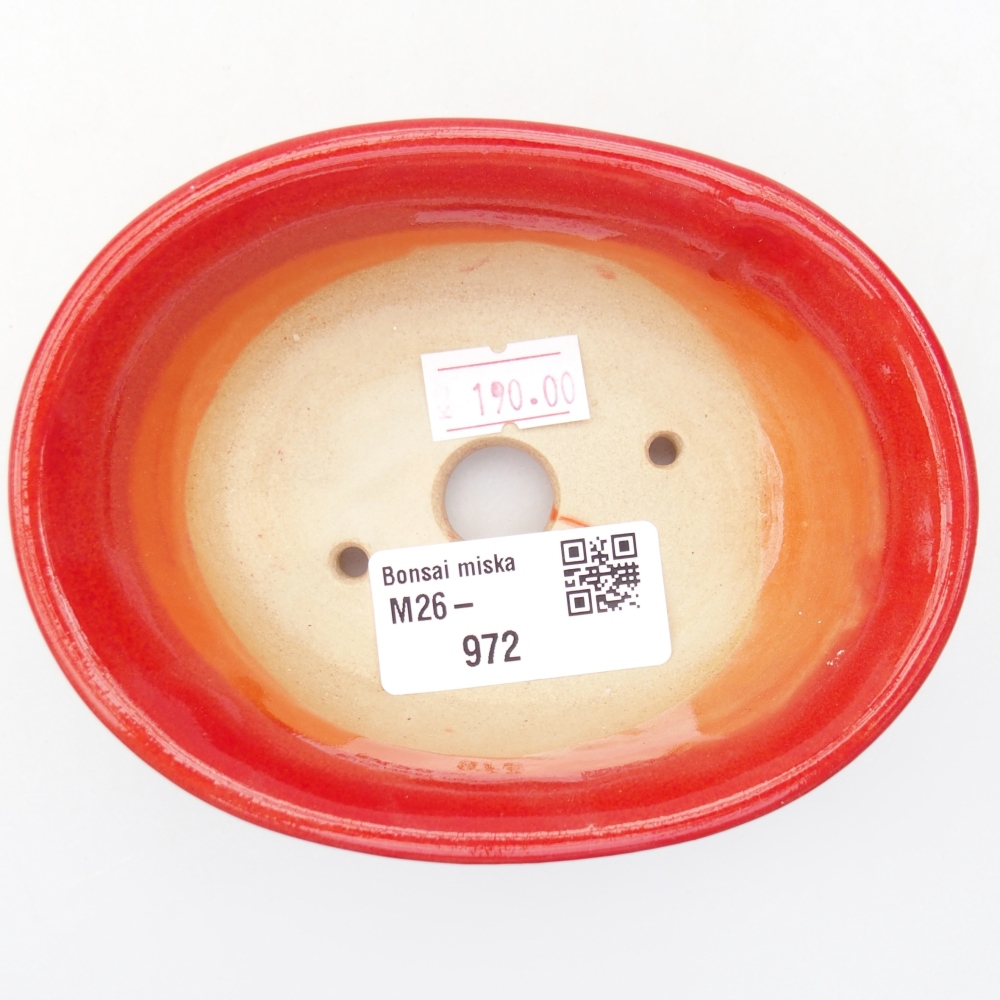 Keramická bonsai miska 11 x 8,5 x 4 cm, barva červená