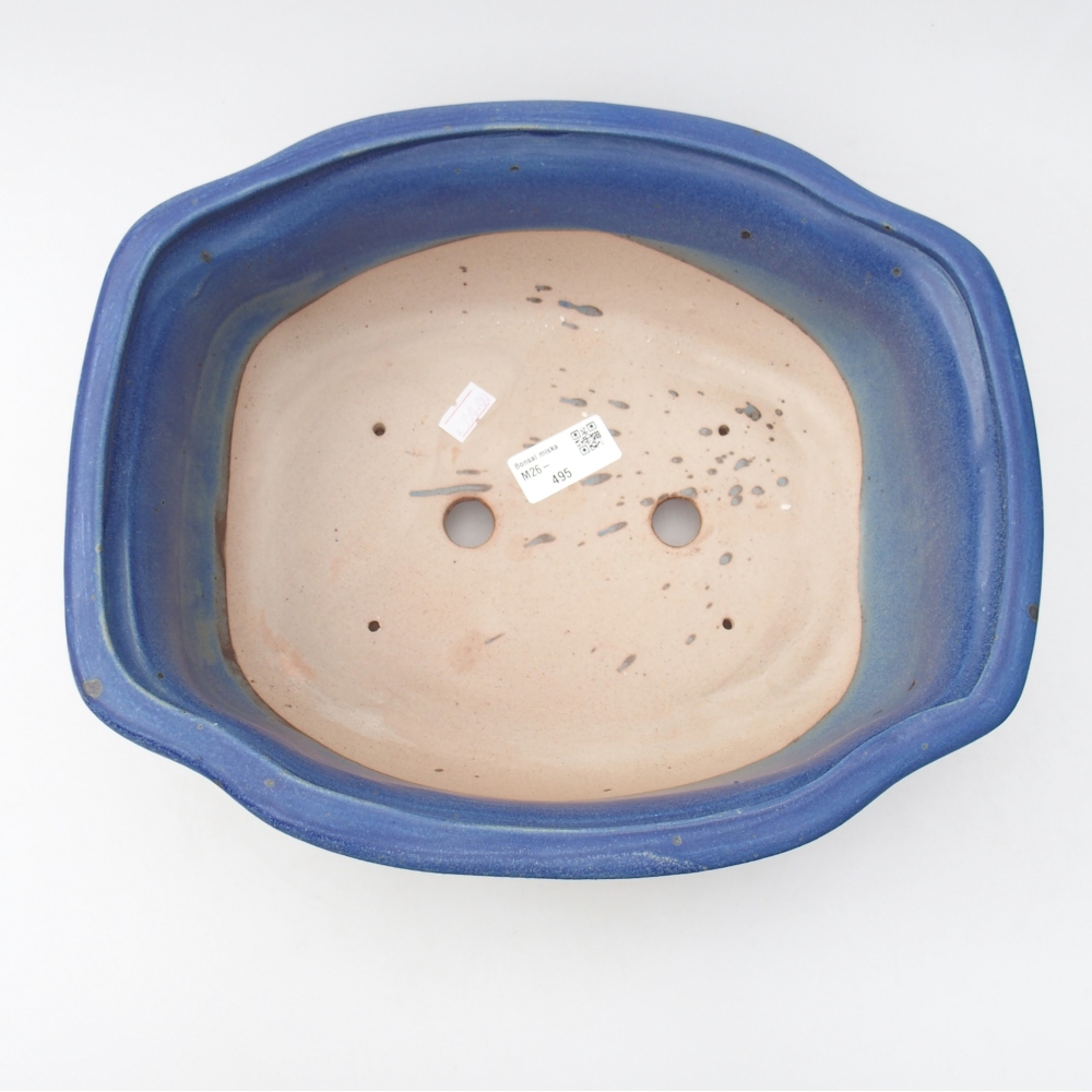 Keramická bonsai miska 30 x 25 x 10 cm, barva modrá