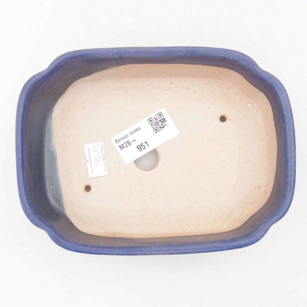 Keramická bonsai miska 15,5 x 11,5 x 4 cm, barva modrá