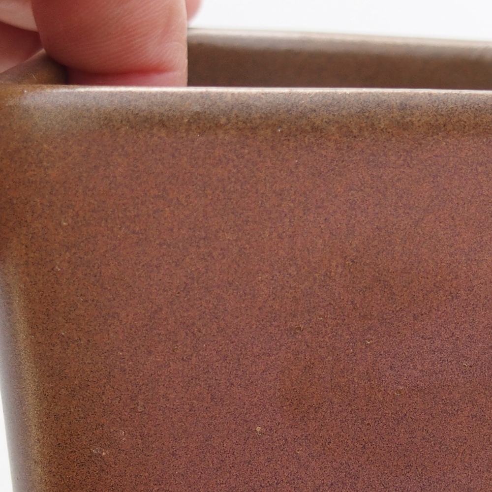 Keramická bonsai miska 7,5 x 7,5 x 10,5 cm, barva hnědá