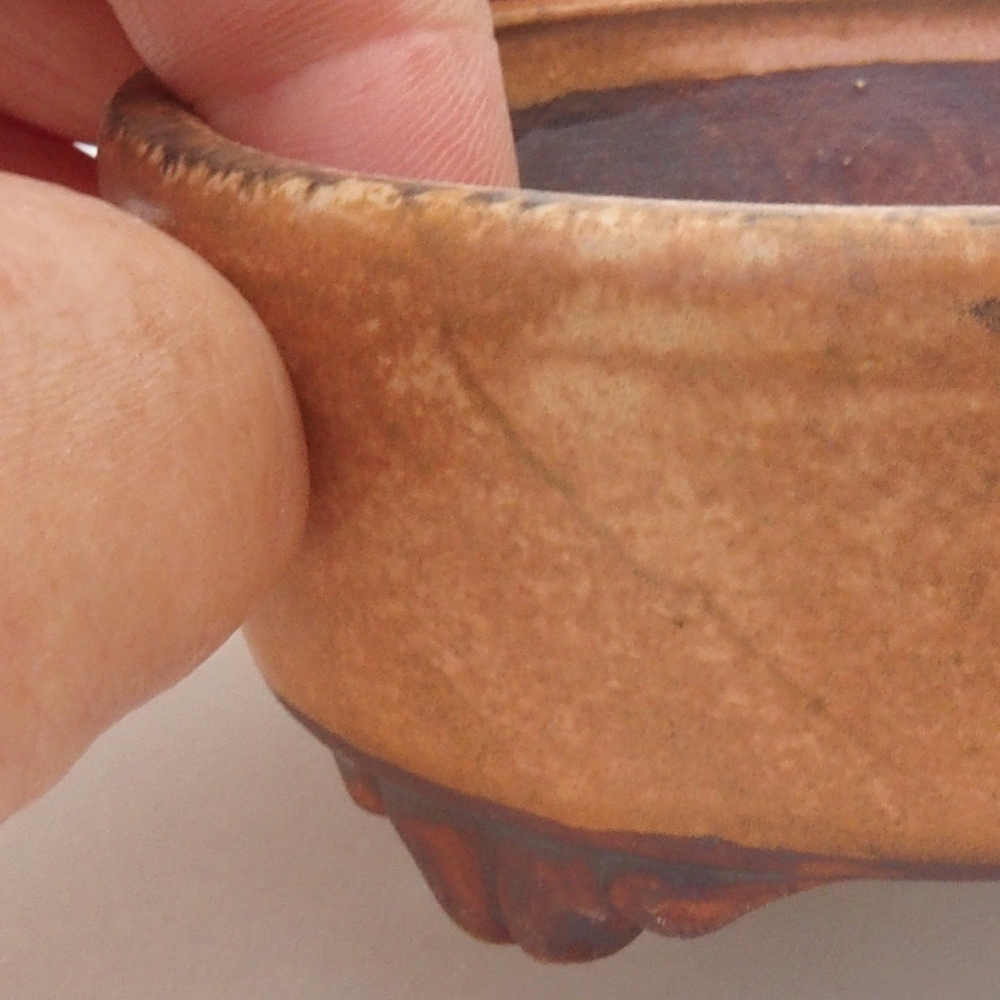 Keramická bonsai miska 9 x 8 x 3,5 cm, barva růžová