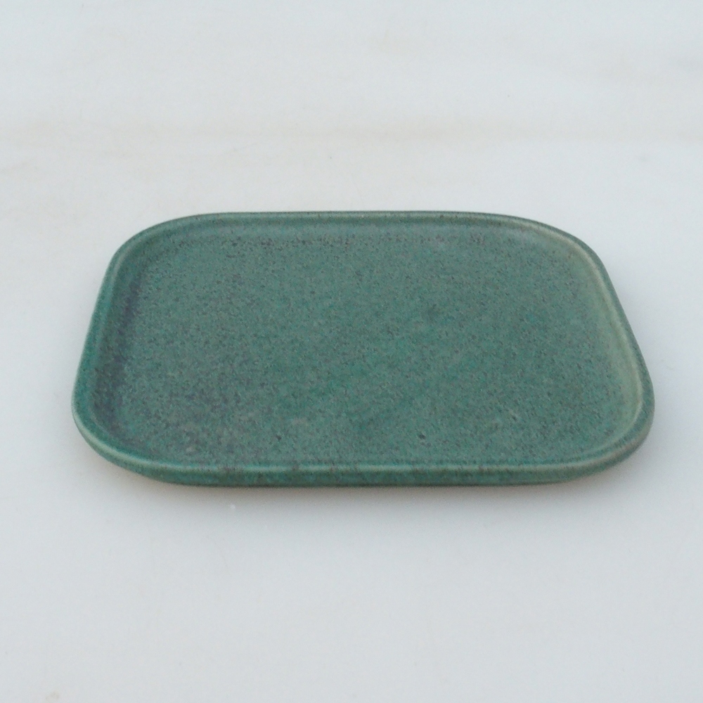Keramická podmiska H38 -12 x 11 x 1 cm  - zelená