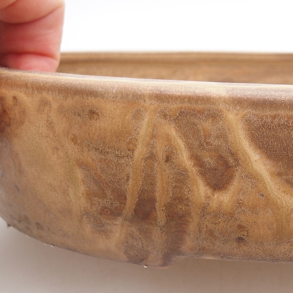 Keramická bonsai miska 26 x 20 x 5 cm, barva béžová