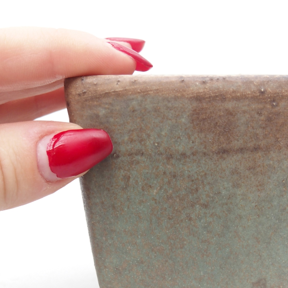 Keramická bonsai miska 7,5 x 7,5 x 7,5 cm, barva zelená