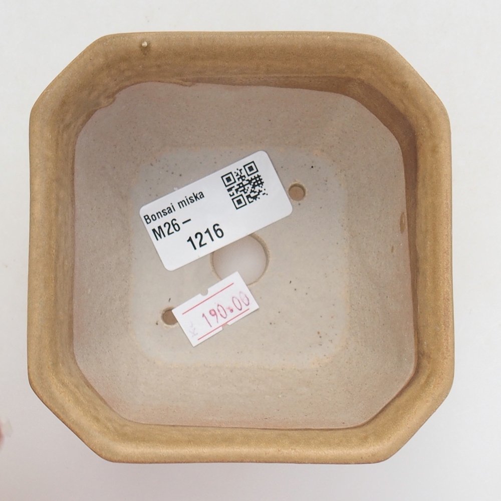 Keramická bonsai miska 10 x 10 x 6 cm, barva hnědá