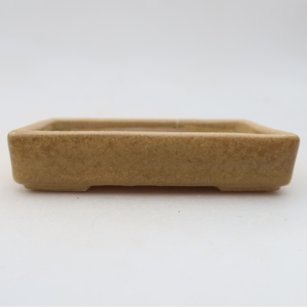 Keramická bonsai miska 10 x 7 x 2 cm, barva béžová