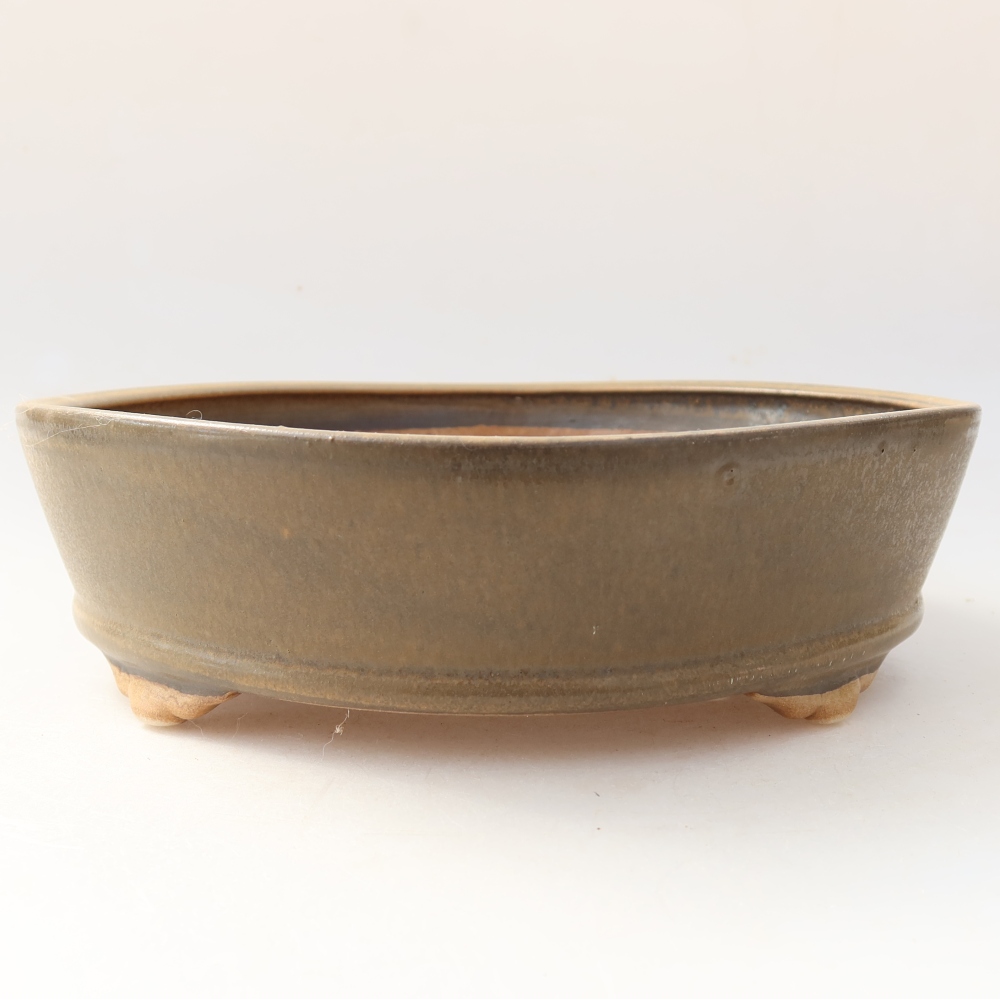 Keramická bonsai miska 21,5 x 21,5 x 6 cm, barva hnědá