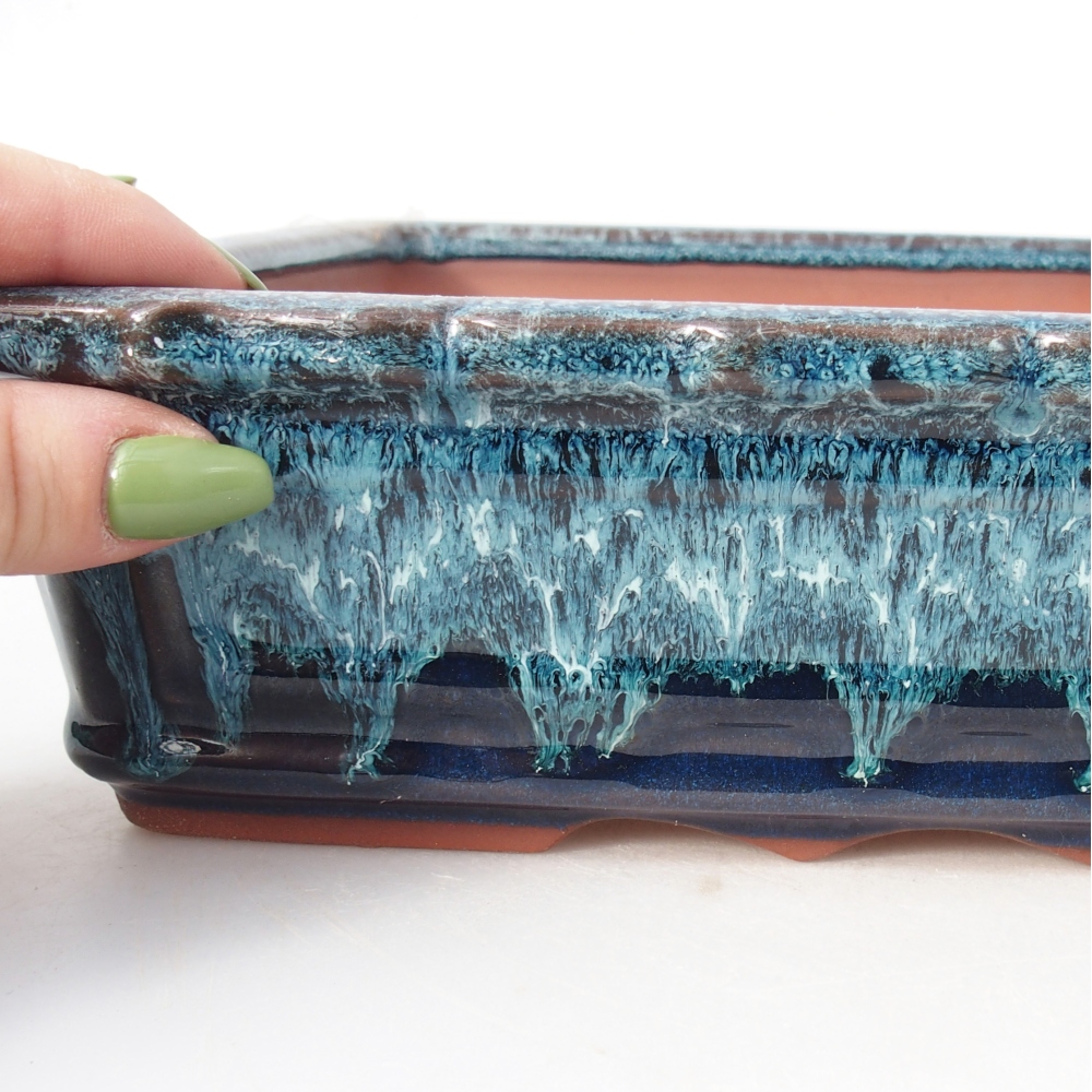 Miska 32 x 22,5 x7 cm barva modrobílá