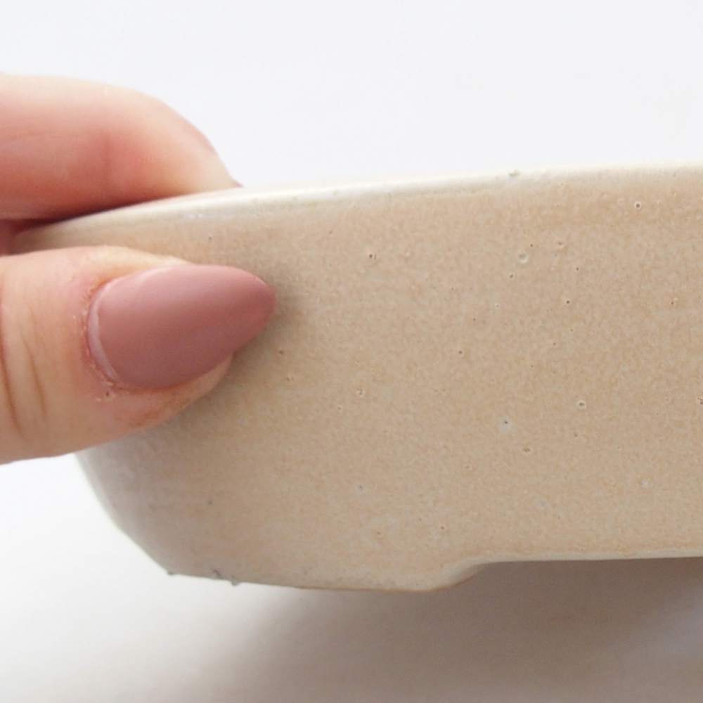 Keramická bonsai miska 22 x 16,5 x 4,5 cm, barva běžová