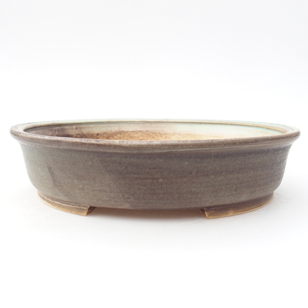 Keramická bonsai miska 21 x 19 x 5 cm, barva zelená