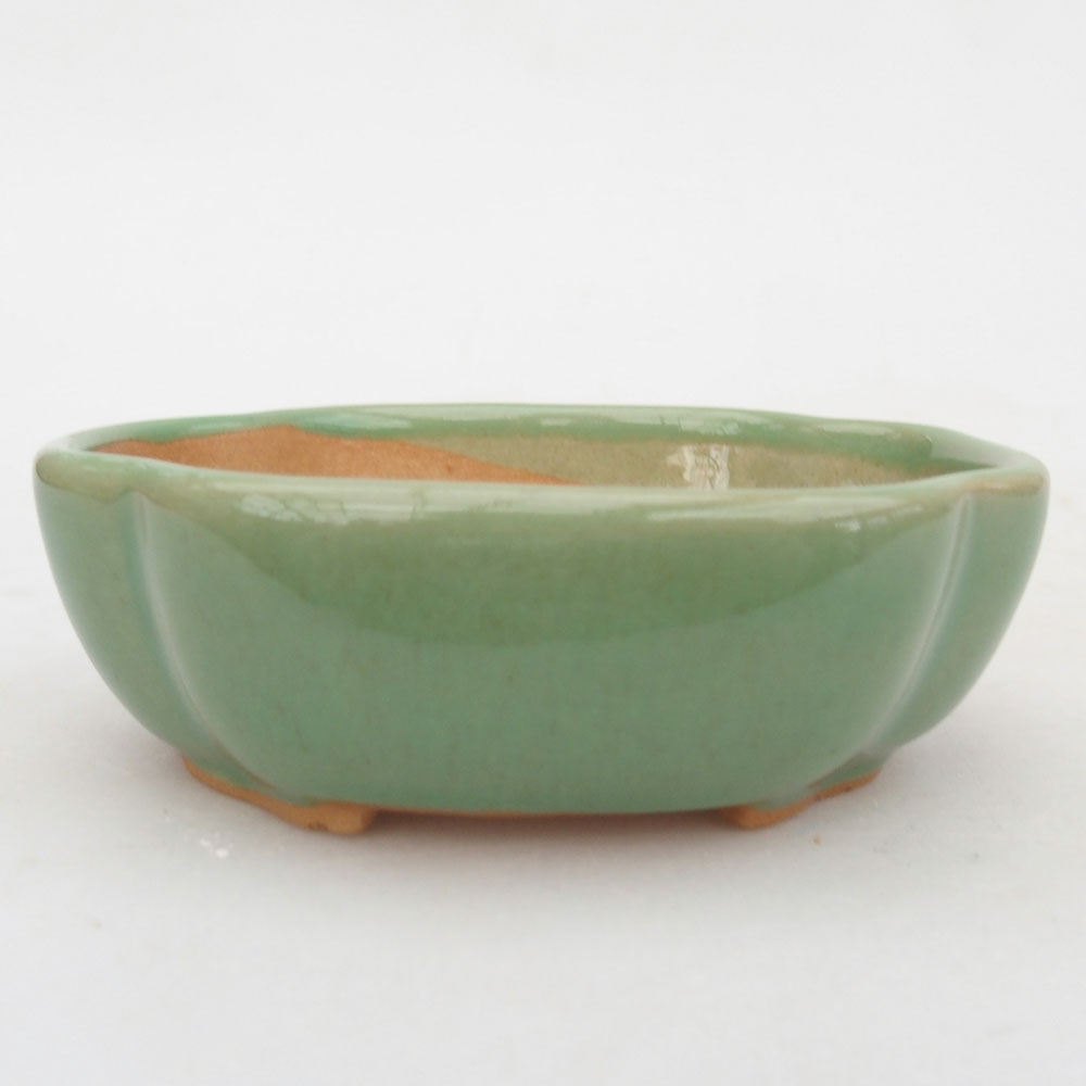 Keramická bonsai miska 10,5 x 8,5 x 3,5 cm, barva zelená