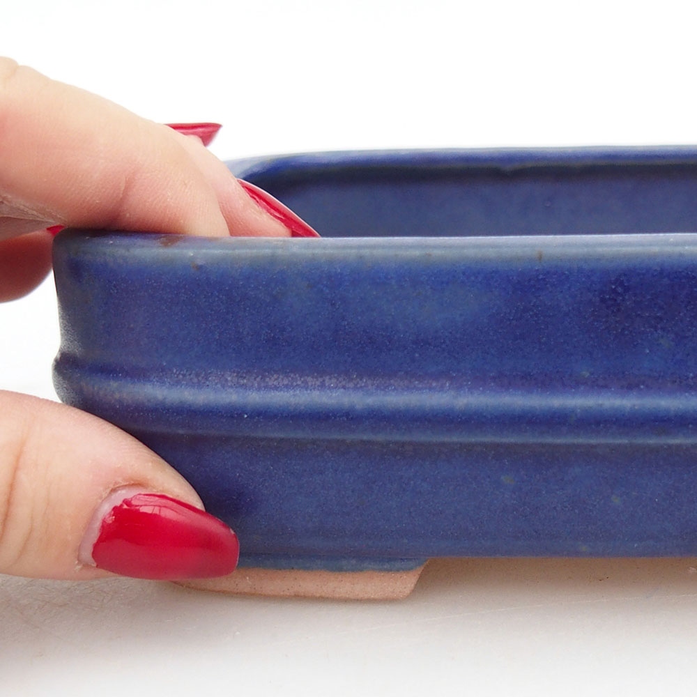 Keramická bonsai miska 14,5 x 12,5 x 4,5 cm, barva modrá