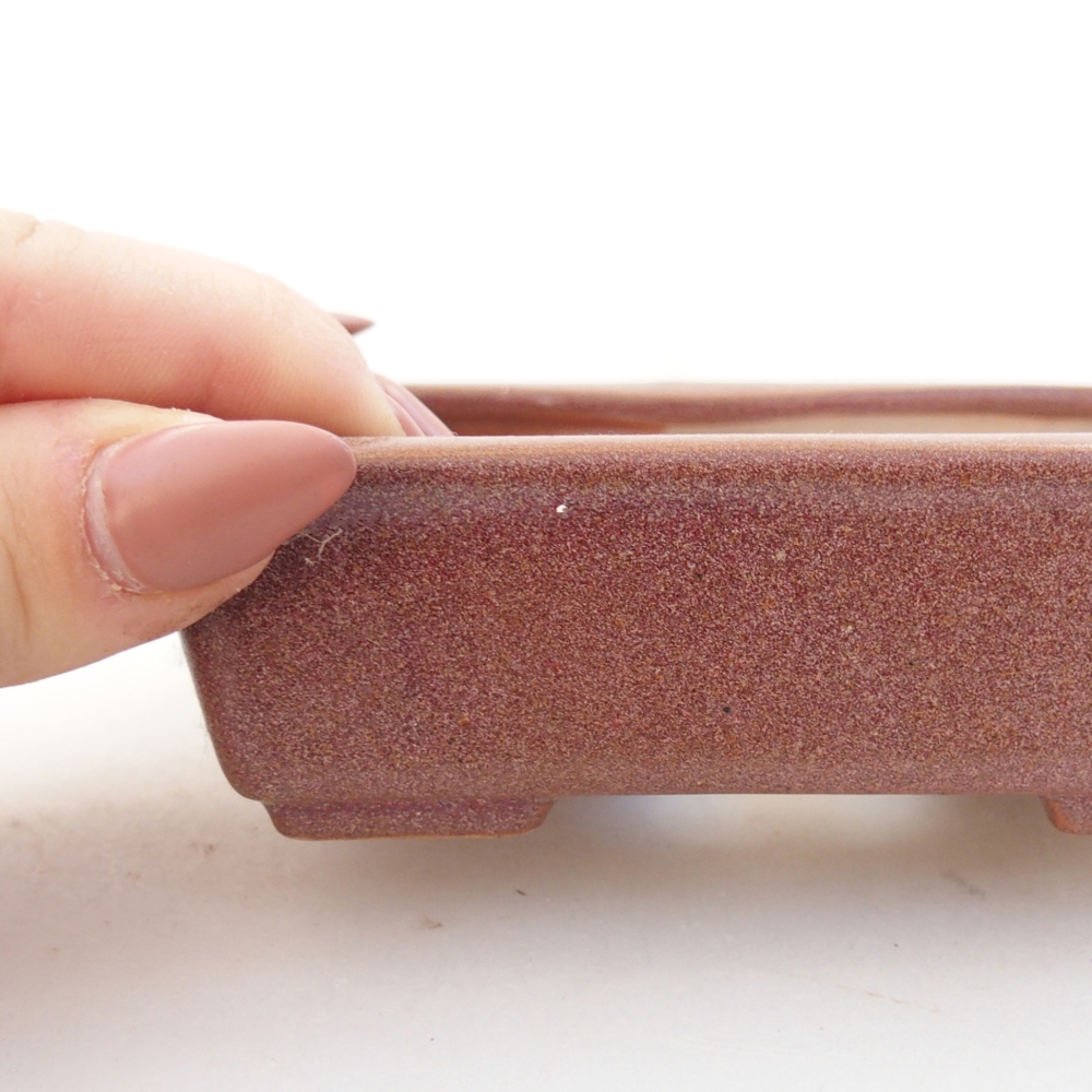 Keramická bonsai miska 11 x 8,5 x 3,5 cm, barva vínová