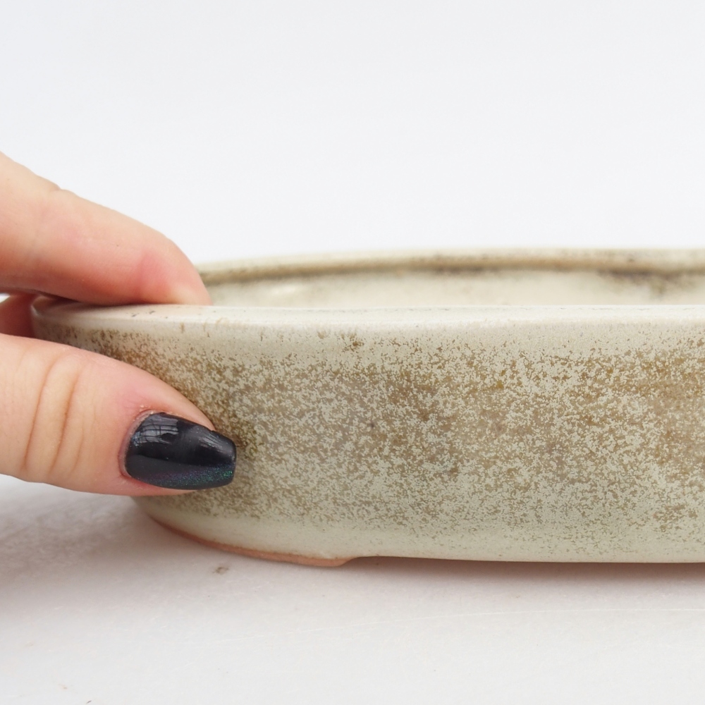 Keramická bonsai miska 22,5 x 17 x 4,5 cm, barva zelená