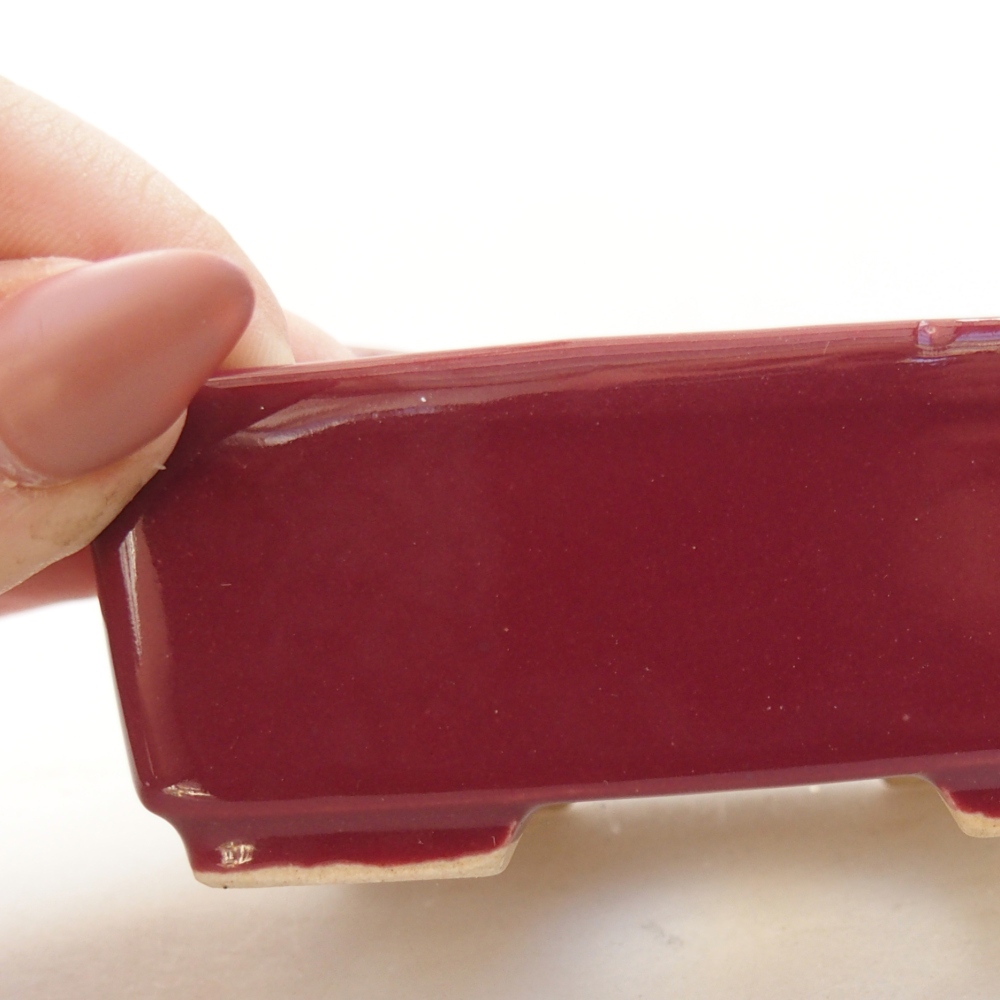 Keramická bonsai miska 8,5 x 7 x 3,5 cm, barva vínová