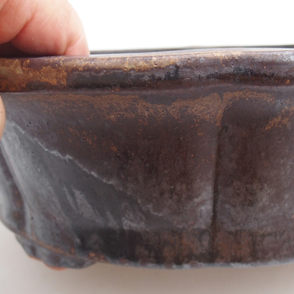 Keramická bonsai miska 26 x 26 x 8 cm, barva kovová