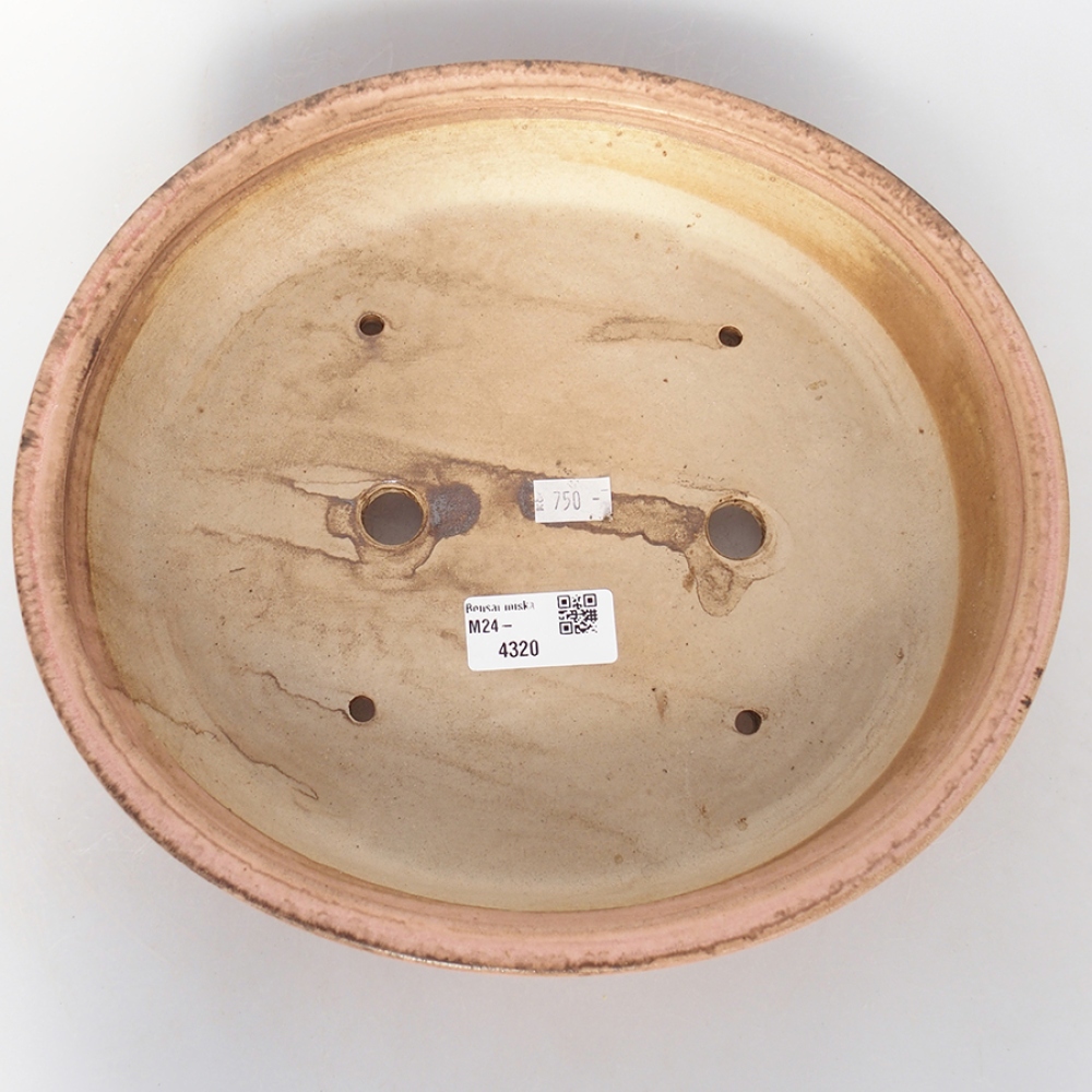 Keramická bonsai miska 28 x 24 x 6 cm, barva růžová