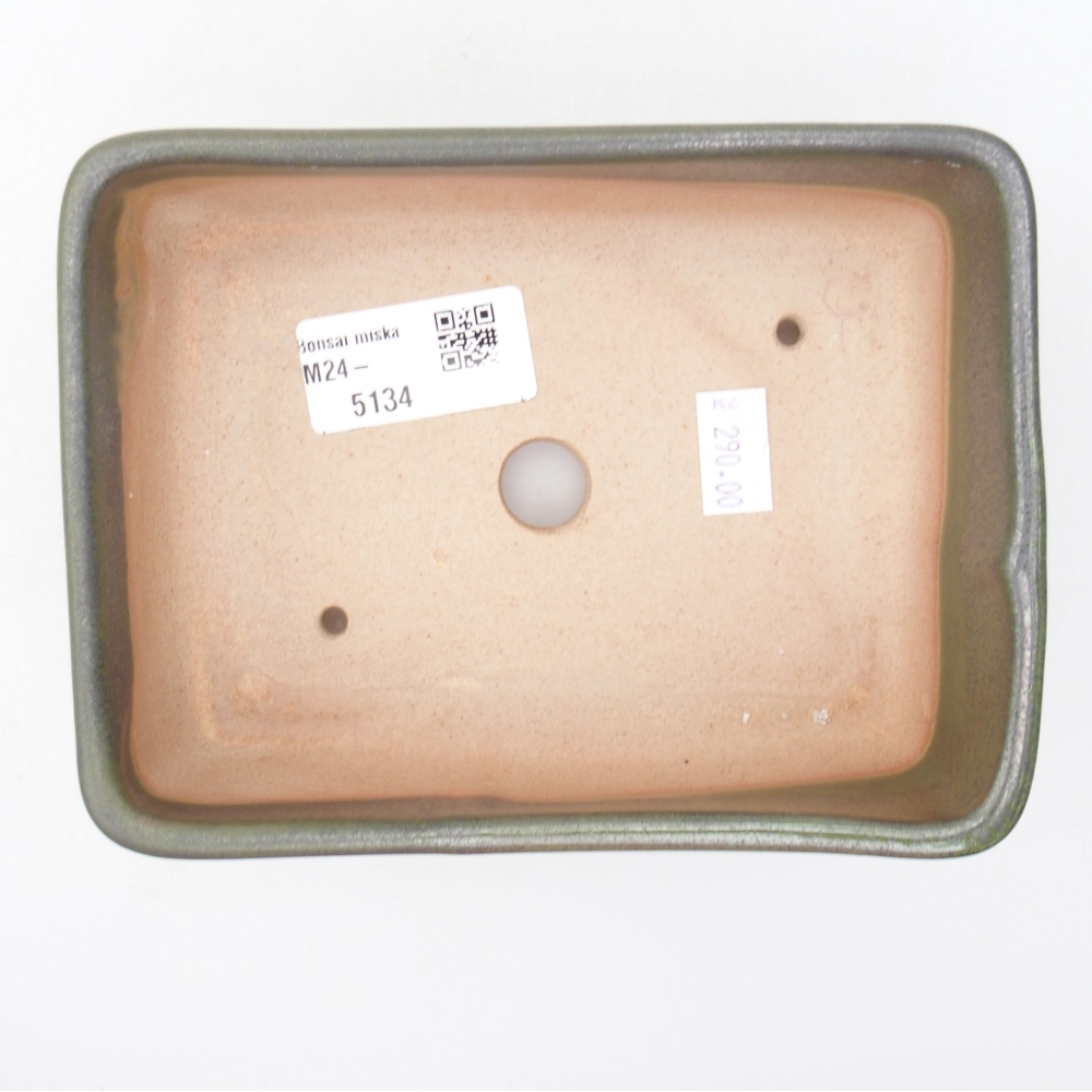 Keramická bonsai miska 15 x 11 x 5,5 cm, barva zelená