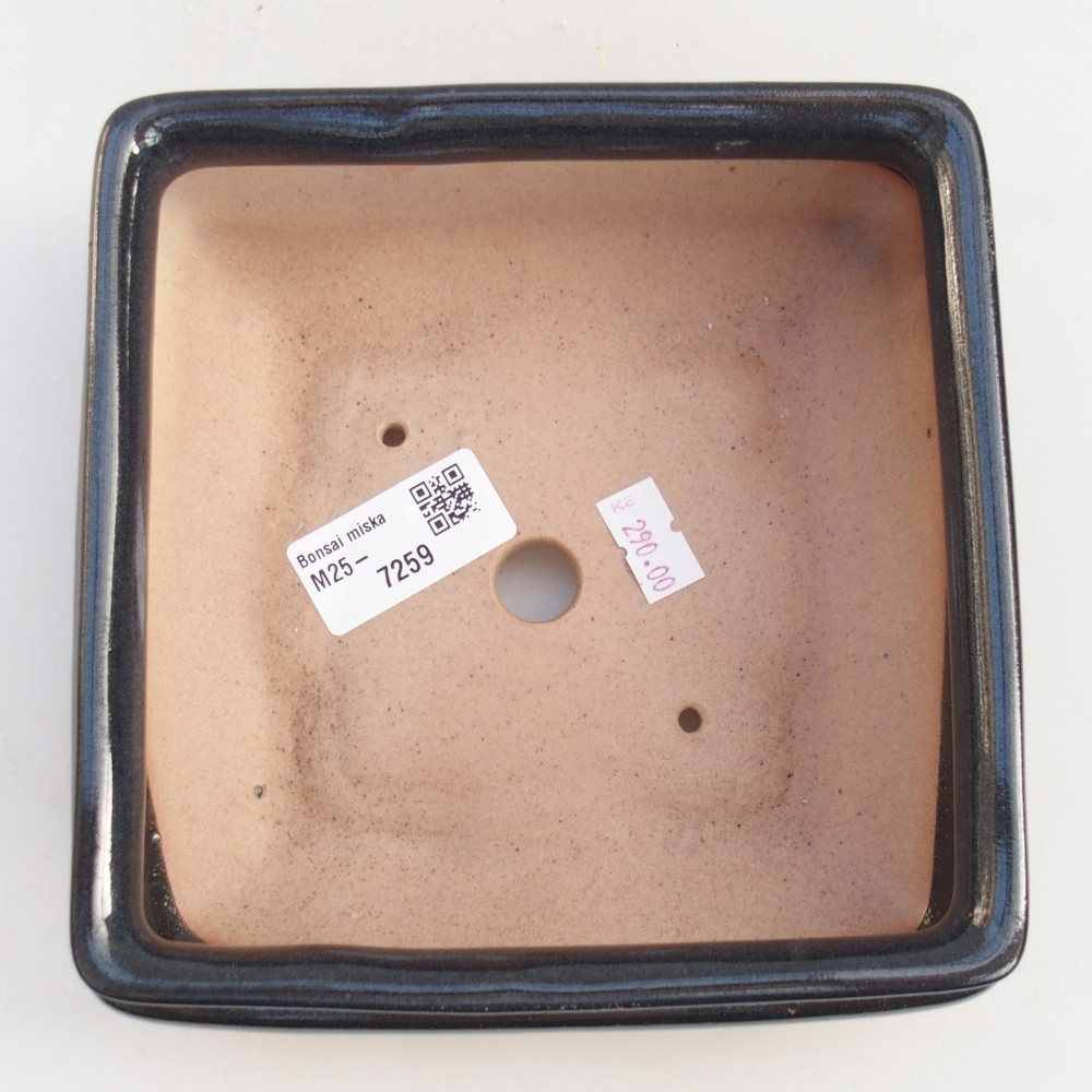 Keramická bonsai miska 15,5 x 15,5 x 6 cm, barva černá