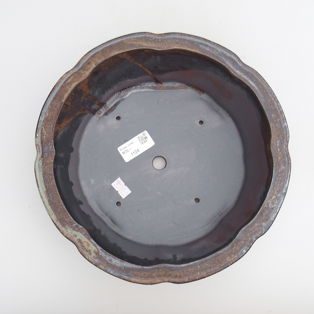 Keramická bonsai miska 26 x 26 x 8 cm, barva kovová