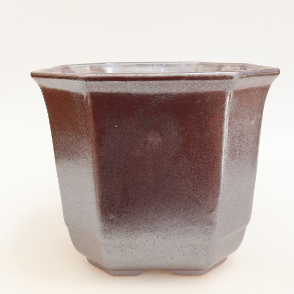 Keramická bonsai miska 17,5 x 17,5 x 15,5 cm, barva kovová