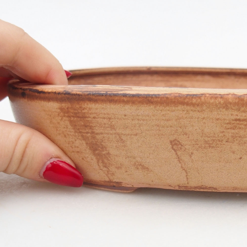 Keramická bonsai miska 22 x 17 x 4 cm, barva růžová