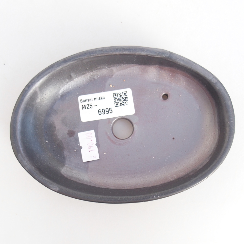 Keramická bonsai miska 15,5 x 11 x 2,5 cm, barva šedá