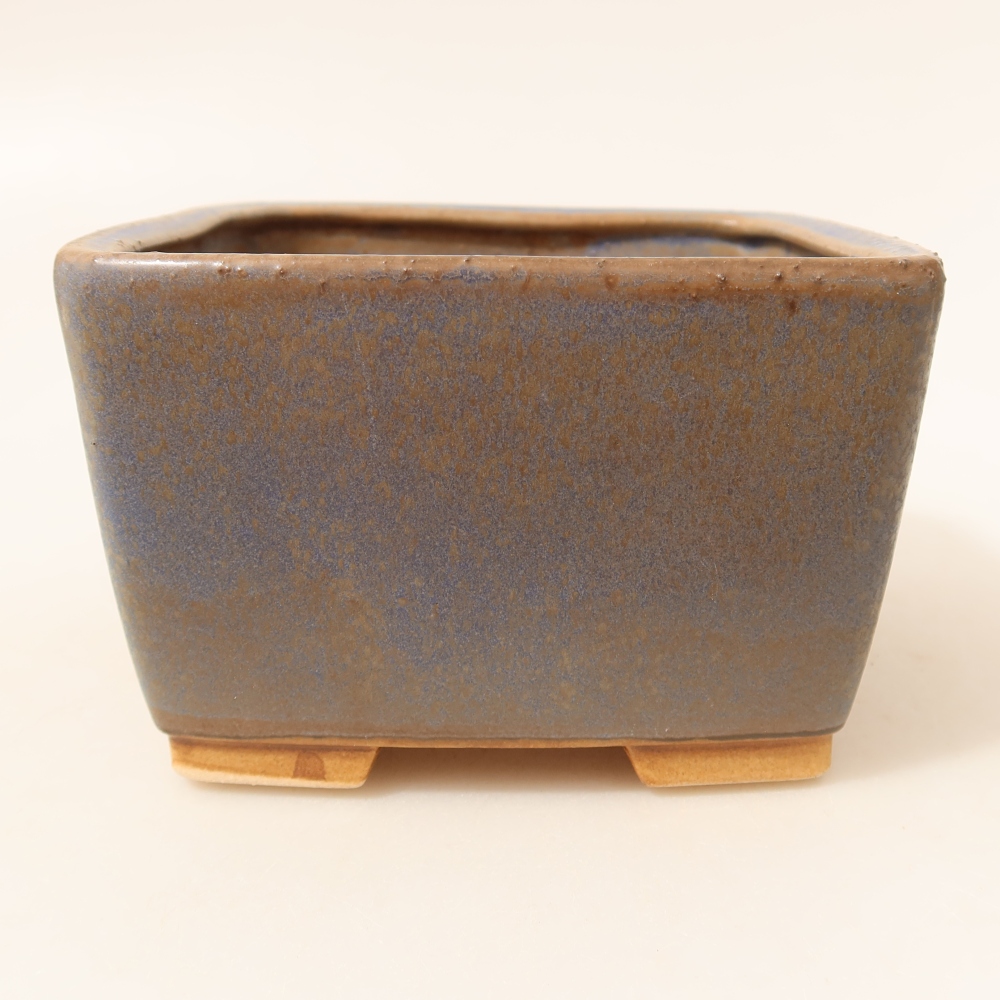 Keramická bonsai miska 13 x 13 x 8 cm, barva modrá