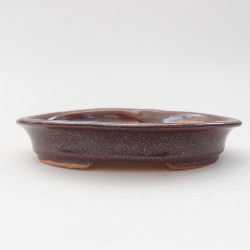 Keramická bonsai miska 12,5 x 10,5 x 2 cm, barva hnědá
