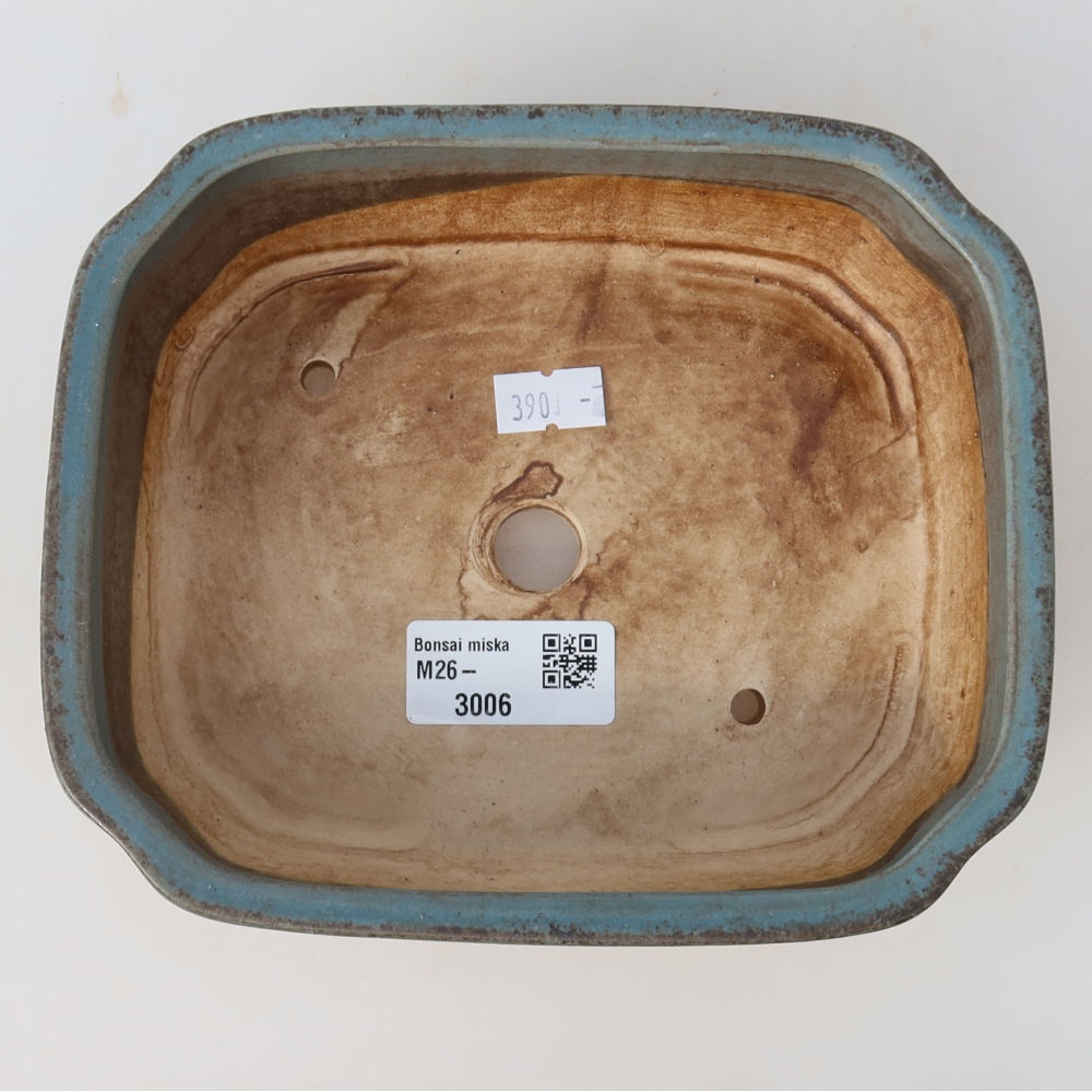 Keramická bonsai miska 17,5 x 14,5 x 5 cm, barva modrá