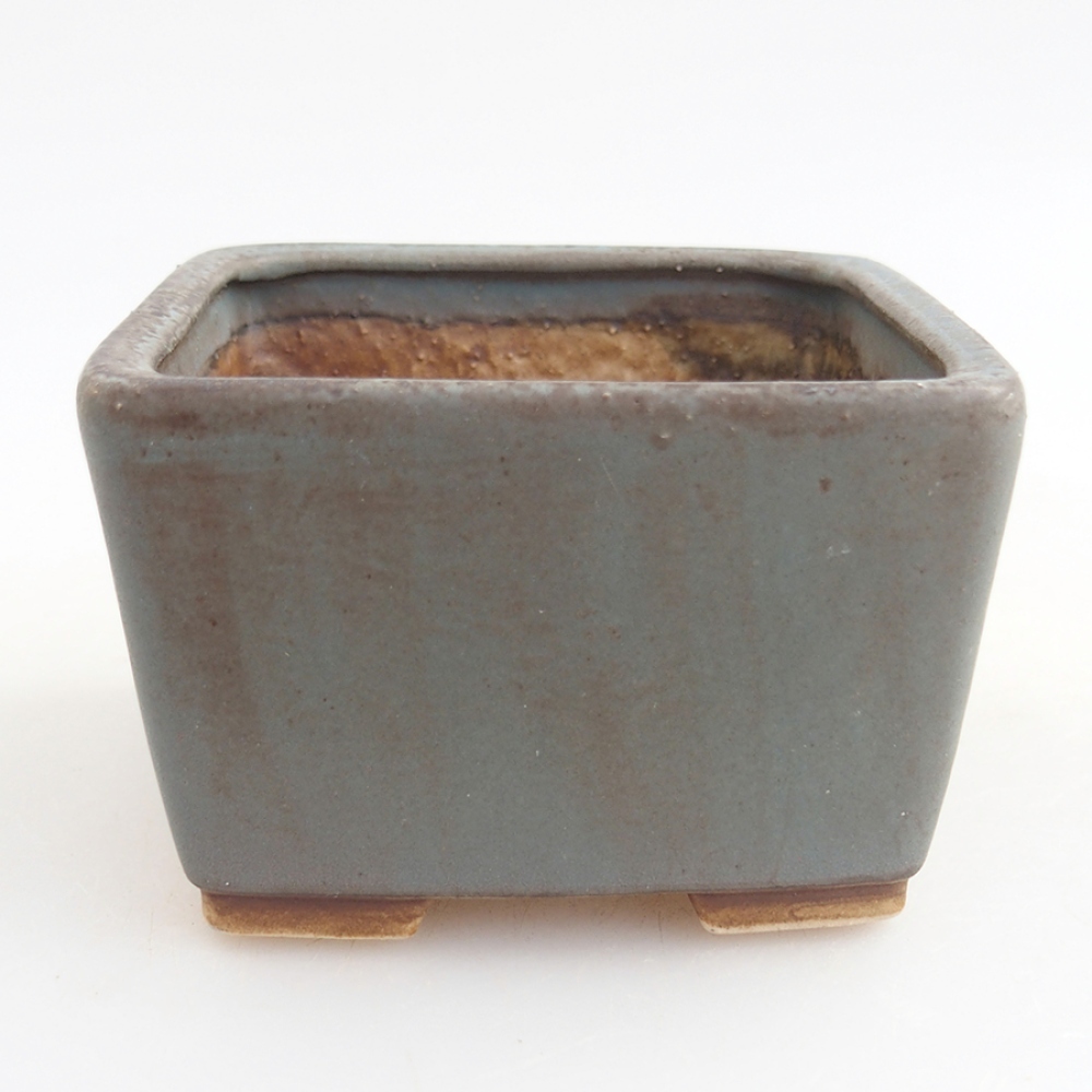Keramická bonsai miska 8 x 8 x 5,5 cm, barva modrá