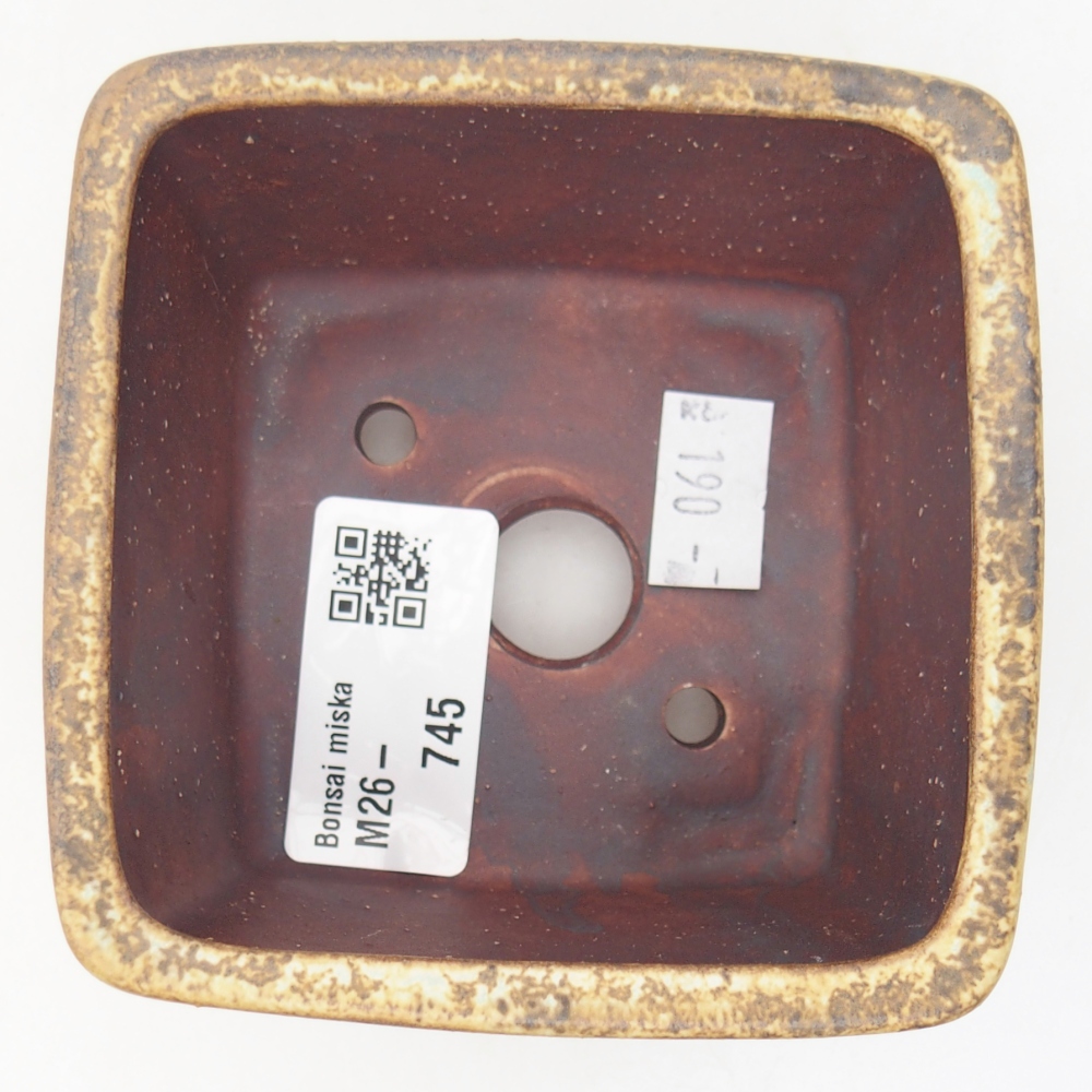 Keramická bonsai miska 8,5 x 8,5 x 5,5 cm, barva zelená