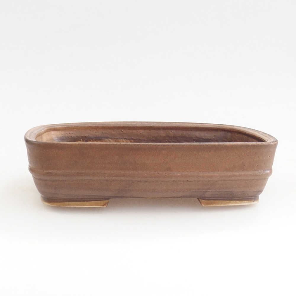 Keramická bonsai miska 21,5 x 17,5 x 5,5 cm, barva hnědá