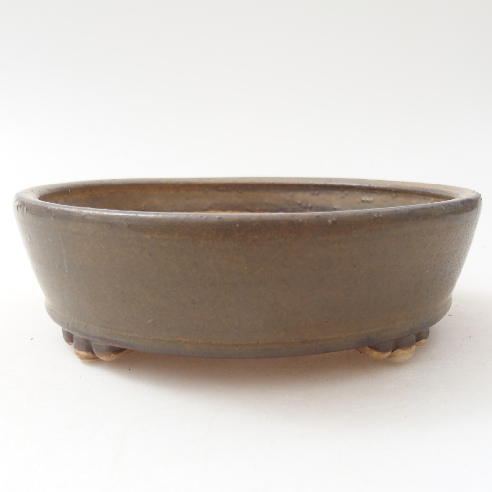 Keramická bonsai miska 13,5 x 13,5 x 4 cm, barva hnědá