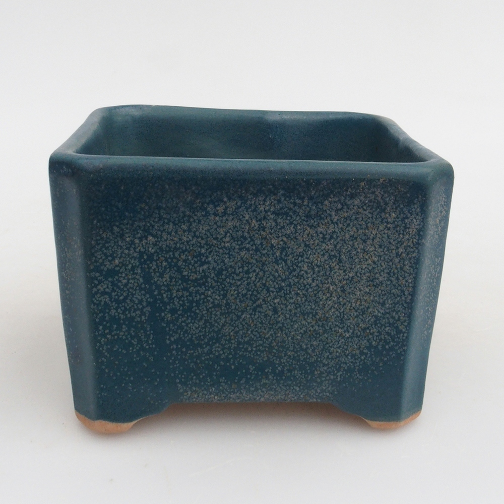 Keramická bonsai miska 9,5 x 9,5 x 7 cm, barva modrá