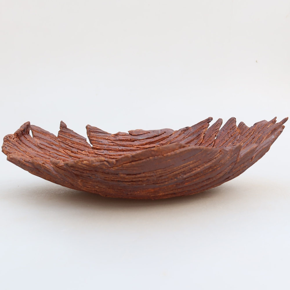 Keramická Skořápka  24 x 17 x 6,5 cm , barva hnědá