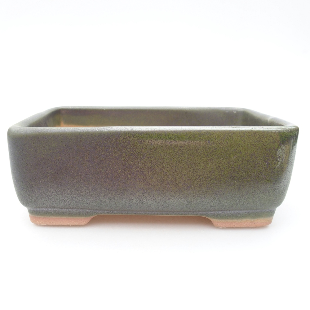Keramická bonsai miska 15 x 11 x 5,5 cm, barva zelená