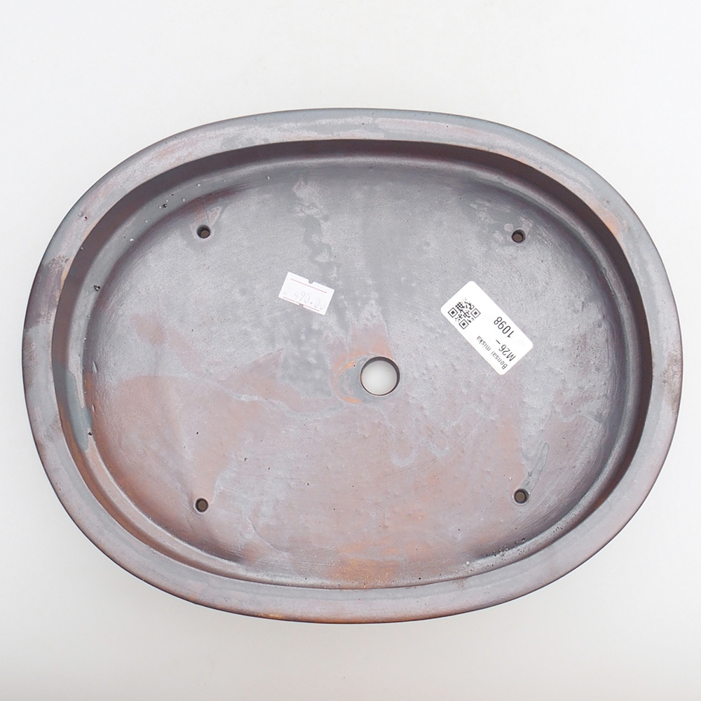 Keramická bonsai miska 26 x 20 x 5 cm, barva kovová